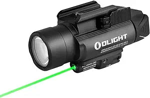 1350 Lumens Tactical Weaponlight with Green Light and White LED, 260 Meters Beam Distance Compatible with 1913 or GL Rail, Batteries Included(Black)