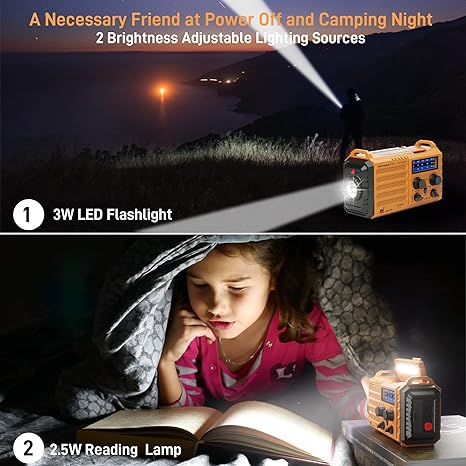 Emergency Radio with NOAA Weather Alert, Portable Solar Hand Crank AM/FM Radio for Survival