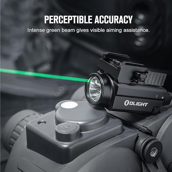 Baldr S 800 Lumens Compact Rail Mount Weaponlight with Green Beam and White LED Combo, Magnetic USB Rechargeable Tactical Flashlight with 1913 or GL Rail, Battery Included (Black)