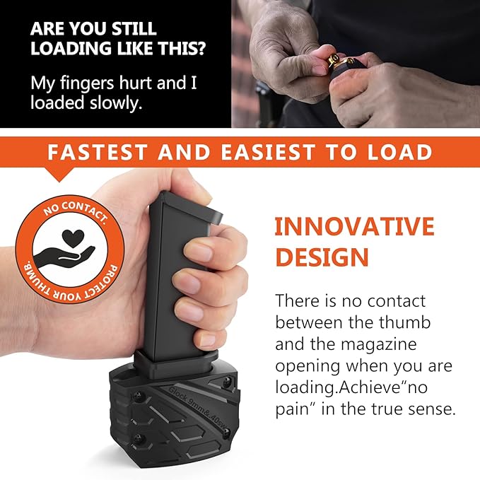 Speed Loader for Glock 9mm/.40.Fits Glock 17,18,19,22,23,24,26,27,34,35,45 and 47